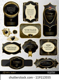 Retro black gold label/can be used for invitation, congratulation or website layout vector