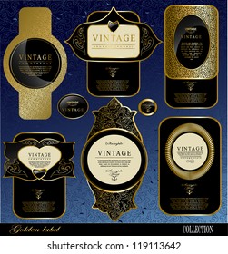 Retro black gold label/can be used for invitation, congratulation or website layout vector