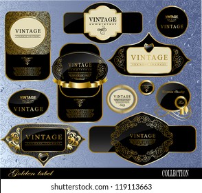 Retro black gold label/can be used for invitation, congratulation or website layout vector