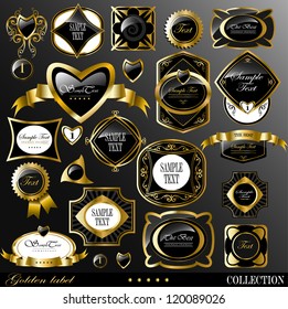 Retro black gold label/can be used for invitation, congratulation or website layout vector