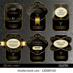 Retro black gold label/can be used for invitation, congratulation or website layout vector