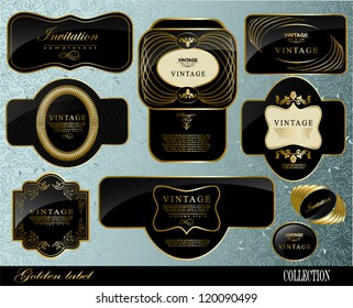 Retro black gold label/can be used for invitation, congratulation or website layout vector