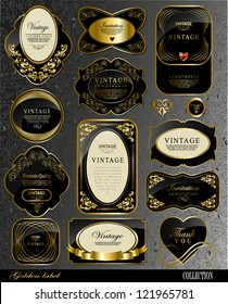 Retro black gold label/can be used for invitation, congratulation or website layout vector