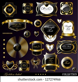 Retro black gold label/can be used for invitation, congratulation or website layout vector