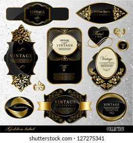 Retro black gold label/can be used for invitation, congratulation or website layout vector