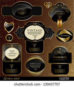 Retro black gold label/can be used for invitation, congratulation or website layout vector