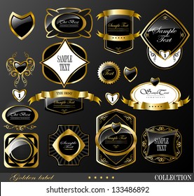 Retro black gold label/can be used for invitation, congratulation or website layout vector