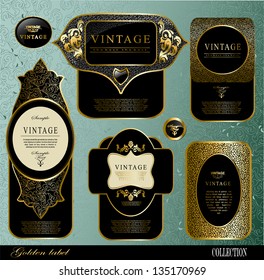 Retro black gold label/can be used for invitation, congratulation or website layout vector