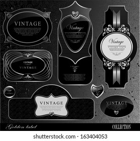 Retro black gold label/can be used for invitation, congratulation or website layout vector