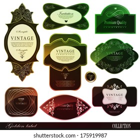 Retro black gold label/can be used for invitation, congratulation or website layout vector