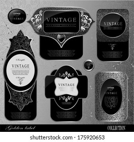 Retro black gold label/can be used for invitation, congratulation or website layout vector