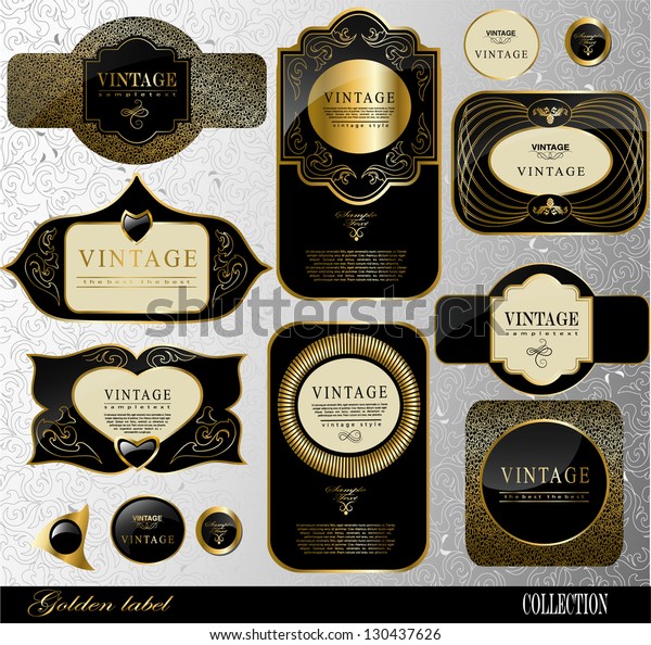 Retro Black Gold Labelcan Be Used Stock Vector (Royalty Free) 130437626