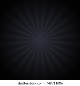 Retro black grey background, sunrays vector illustration