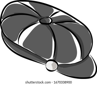Retro black hat, illustration, vector on white background.