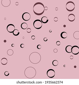 Retro Black Light Vector Background. Pink Bagel Bordo Oval Elegant Circles Modern Design. Curves Round Classical Pastel Minimal Modern Art Pattern. Donut Purple Calm Dark Modern Style Background.