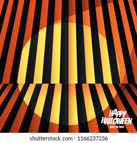 Retro Black and Orange Studio and Scene template with Stage light,halloween concept background,free space for text,vector
