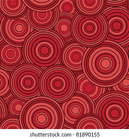 Retro black and red seamless circle background
