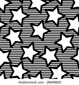 Retro black seamless star background