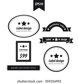 retro black style label set