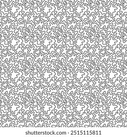 Retro black and white amoeba shapes geometric pattern background, vector abstract circle, triangle and square lines art. Trendy bauhaus pattern backgrounds op-art set