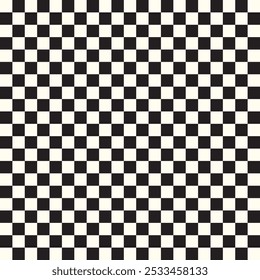 Retro Black and White Checkerboard Pattern – 90s Style Vintage Background for Classic Design Elements.Vector graphics