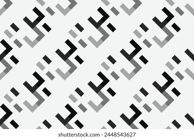 Fondo geométrico negro y blanco retro del modelo, arte abstracto de las líneas cuadradas del Vector.