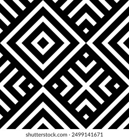 Fondo geométrico blanco y negro retro del patrón, círculo abstracto del Vector, triángulo y arte de las líneas cuadradas
