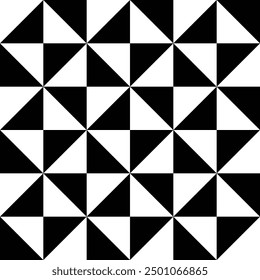 Retro black and white geometric pattern background, vector abstract circle, triangle and square lines art. Trendy bauhaus pattern backgrounds op-art set