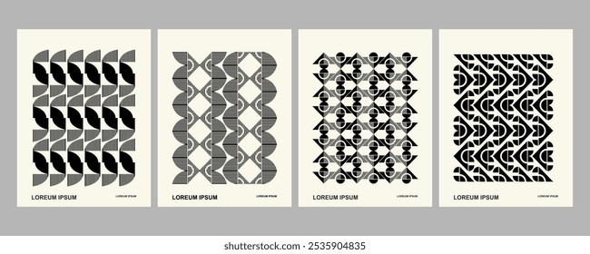 Retro black and white geometric pattern background, vector abstract circles, triangles and squares line art. Collection of op-art trendy and cool bauhaus pattern backgrounds.
can also be used as a wal