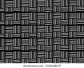 Fundo de padrão geométrico preto e branco retrô, círculos abstratos vetoriais, triângulos e quadrados linha de arte.