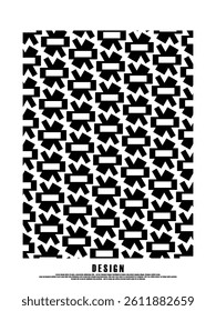 Retro black and white geometric pattern background, vector abstract circles, abstract pattern art.