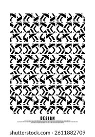 Retro black and white geometric pattern background, vector abstract circles, abstract pattern art.