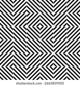 Fondo geométrico blanco y negro retro del patrón, círculo abstracto del Vector, triángulo y arte de las líneas cuadradas