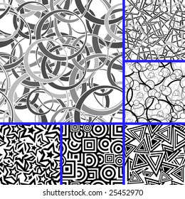 Retro black and white seamless backgrounds