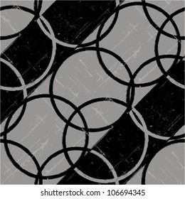 Retro black and white seamless circle background.