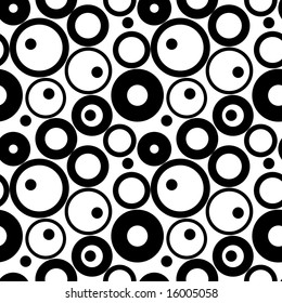 Retro black and white seamless circle background