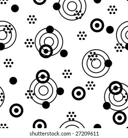 Retro black and white seamless circle background