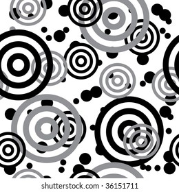  Retro black and white seamless circle background