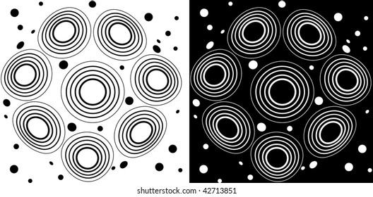 Retro black and white seamless circle background