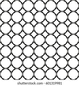 Retro black and white seamless circle background.