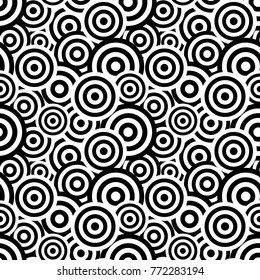 Retro black and white seamless circle background