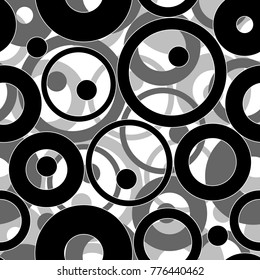 Fondo de círculo transparente retro en blanco y negro