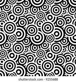 Retro Black And White Seamless Circle Background