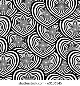 Retro Black White Seamless Heart Background Stock Vector (Royalty Free)  63136345 | Shutterstock