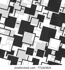 Retro black and white seamless rectangles background