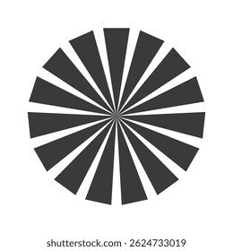 Retro black white sun rays bg. Pop art comic cartoon element. Vintage sunburst effect. Vector illustration. EPS 10.