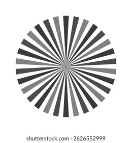 Retro black white sun rays bg. Pop art comic cartoon element. Vintage sunburst effect. Vector illustration. EPS 10.