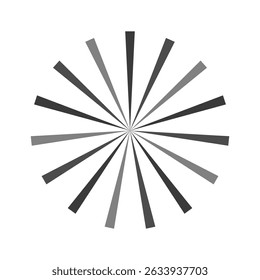 Retro black white sun rays bg. Pop art comic cartoon element. Vintage sunburst effect. Vector illustration. EPS 10.