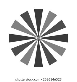 Retro black white sun rays bg. Pop art comic cartoon element. Vintage sunburst effect. Vector illustration. EPS 10.