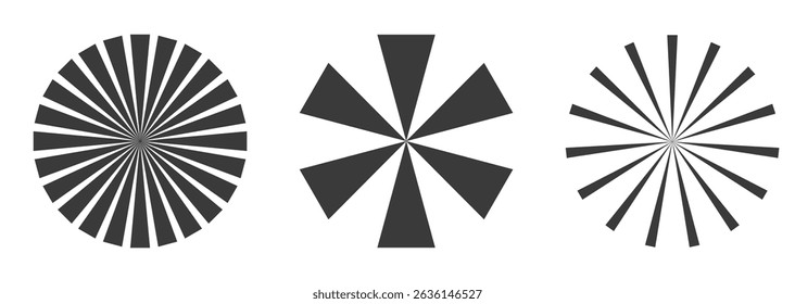 Retro black white sun rays bg. Pop art comic cartoon element. Vintage sunburst effect. Vector illustration. EPS 10.